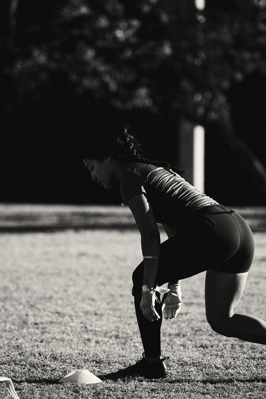 Flag football athlete on the field
