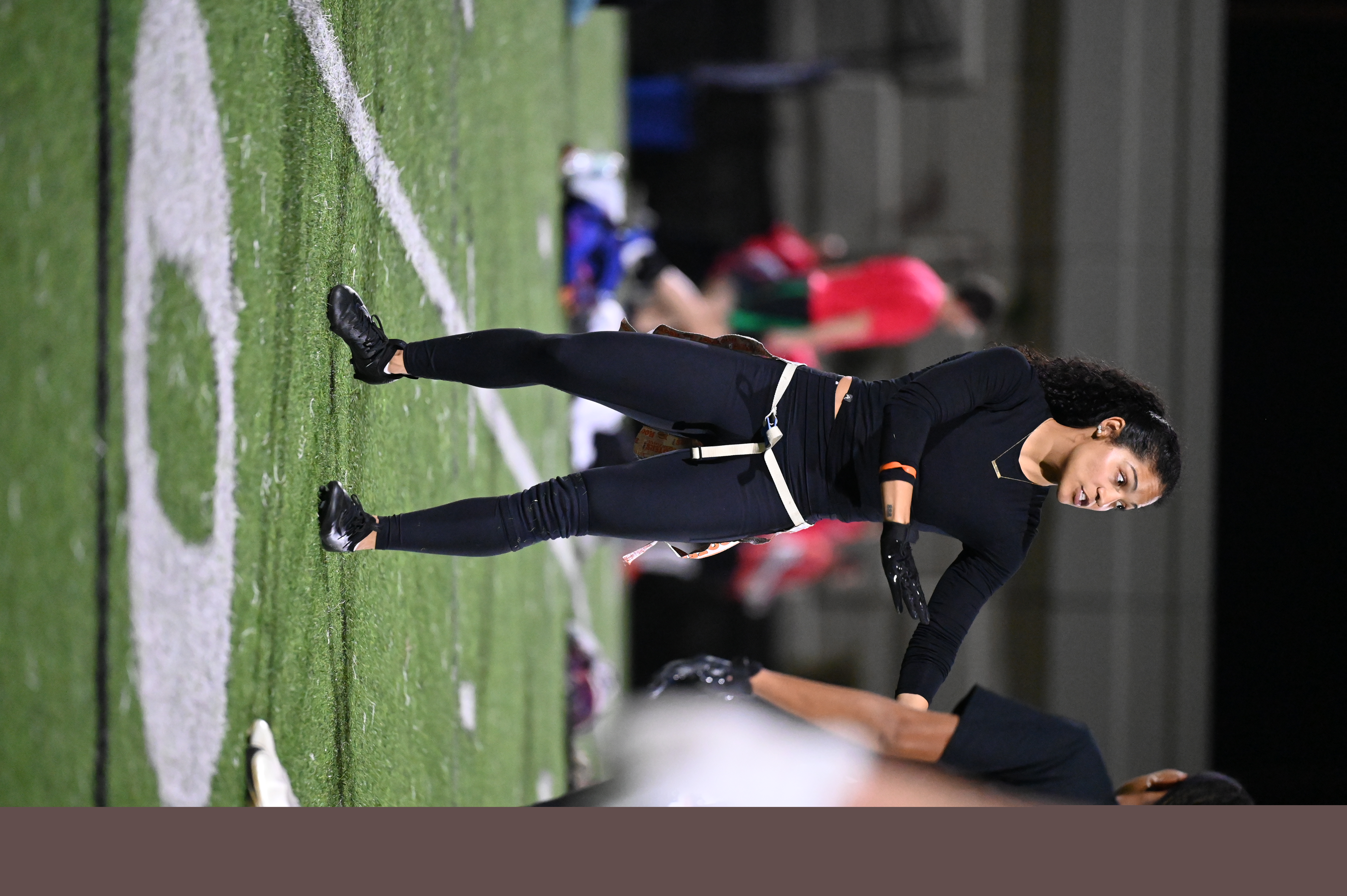 Flag football player preparing to compete